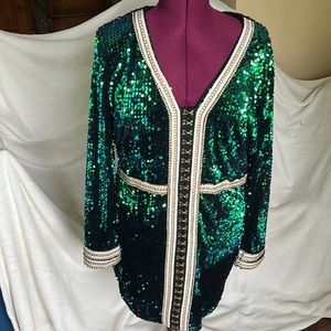 Fashion Nova Gimme the glitz velvet sequin mini dress